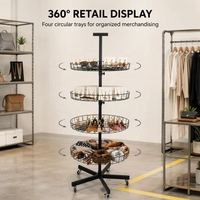 Présentoir Rotatif Circulaire Moderne Personnalisé en Métal pour Magasin, Idéal pour Jouets, Porte-clés, Outils, Snacks, Aliments, Accessoires de Téléphone