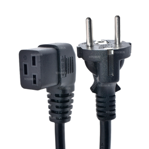 สายไฟ CEE7/7 แบบยุโรป Schuko เป็น IEC C19 แบบมุมฉาก, 16A 250V, เชื่อมต่อกับสายไฟ <span class=keywords><strong>AC</strong></span> C20 แบบ Schuko - Product Image 1