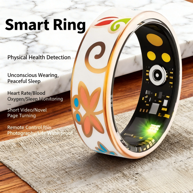 Magnetic Charging Smart Health Rings Blood Oxygen Heart Rate and Sleep Monitoring Body Temperature Detection Smart Rings for Men