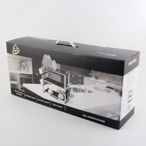 Estante de secado de platos de 3 niveles para mostrador de cocina gris, escurridor de platos de aluminio con tablero de escurridor con utensilio y portavasos - Product Image 5