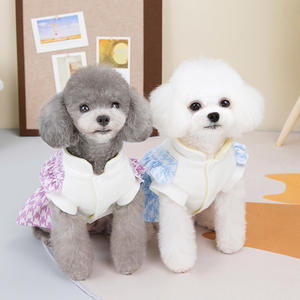 Vêtements pour chien mignons Thousand Bird pour l'automne et l'hiver, tenue pour chien de petite et moyenne taille avec motif écossais, design de demoiselle d'honneur, facile à enfiler - Product Image 2