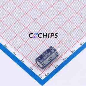Condensador Electrolítico de Aluminio de Orificio Pasante CJ331MGA16B3, Orificio Pasante, D10xL16mm 330uF 20% 50V 770mA-100kHz - Product Image 1