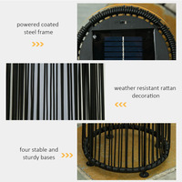 Lampes solaires de jardin, lanterne en osier tissé