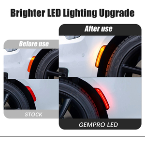 Luz de Posición Lateral Delantera y Trasera para Automóvil, Lente Transparente, para Chrysler 300 2015-2021, Luz LED Roja de Señal de Giro para Guardabarros, 68213845AD, 4 Piezas - Product Image 5