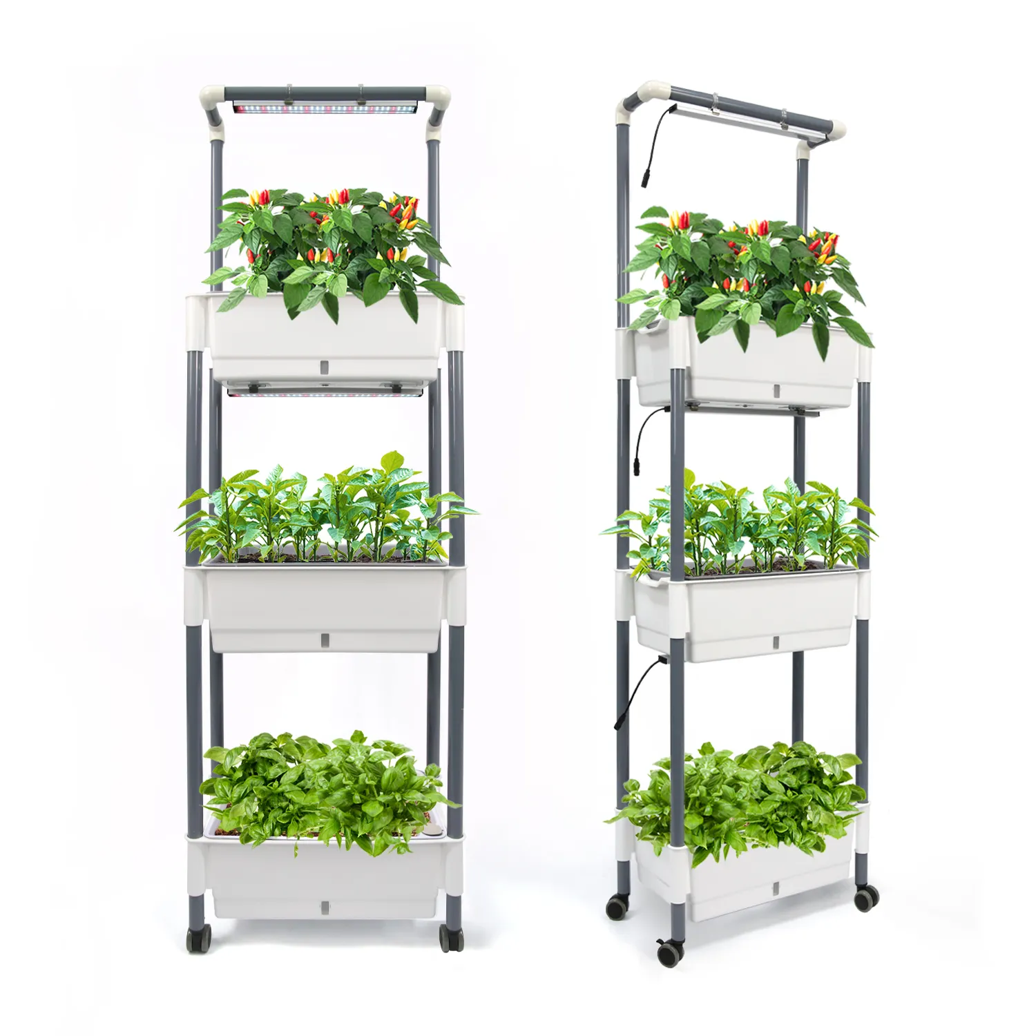 Home Multi-Layer Planter LED Grow Lights Growing System Vertical Farming For Indoor Tower Garden