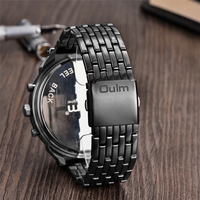 Montre à quartz pour homme Oulm 3548, cadran super grand, marque de luxe, double fuseau horaire