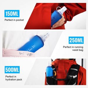 Bouteille d'eau pliable en TPU personnalisée en gros, gourde souple de sport avec logo personnalisé pour la course à pied, flacon souple en plastique - Product Image 5