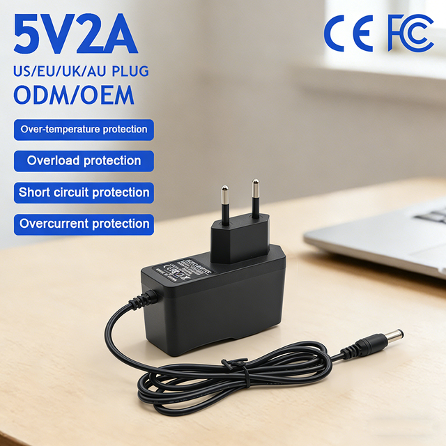 Wall-mounted 5V2A Power Adapter EU 5V2000mA AC DC 10W Switching Power Adapter 5V 2A Power Supply for Router LED Light Strip