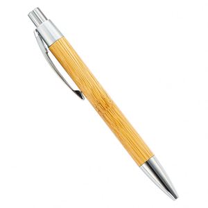 Laser Engraving Logo Bamboo <b>Retractable</b> Ballpoint <b>Pen</b> Black Ink Refills Ballpoint for Promotional Gift - Product Image 1