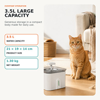 Fontaine à eau automatique pour chat, approuvée CE FCC RoHS, pour maisons multi-animaux, 3,5 L, surveillance par application, alerte de niveau d'eau faible, économie d'énergie
