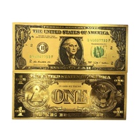 Billetes de Dólar Estadounidense Auténticos con Lámina Dorada - Artículos Coleccionables Vintage Hechos a Mano en Plástico para Todas las Edades