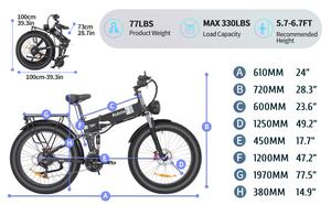 La Mejor Bicicleta Eléctrica para Adultos, 26 Pulgadas, con Batería de Litio y Motor en el Buje Trasero, Neumáticos Anchos, Plegable para Viajes Urbanos, H26 Pro - Product Image 6
