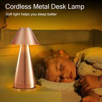 Lampe de table de luxe sans fil TSINYE avec commande tactile lampe de bureau rechargeable à piles 3 couleurs lampe portable à intensité variable