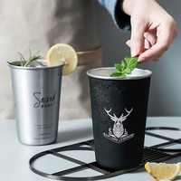 Tendance 2026 : Tasse à bière personnalisée 500 ml avec logo, en acier inoxydable, qualité 304, finition brossée, réutilisable, pour bar et fêtes