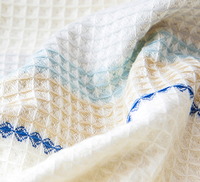 100% bio bambou coton gaufré décoratif tricoté couverture couleur unie brodé motif automne plaine teint jeter couverture