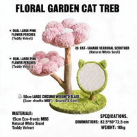 Arbre à chat de luxe moderne rose en forme de tête de chat, griffoir en sisal pliable, grande double perchoir, écologique, durable, antidérapant, vente en gros