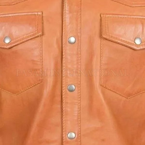 Último diseño, gran oferta, camisas de cuero, cómodas camisas de cuero para hombres, ropa informal, camisas de cuero para hombres - Product Image 6