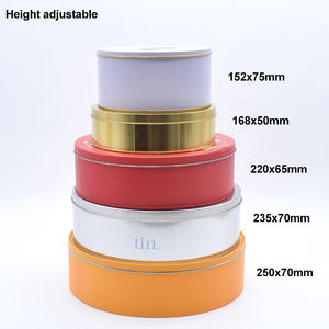 Caja de Metal vacía redonda en relieve personalizada de fábrica OEM ODM fechas Baklava pastel galleta postre lata de grado alimenticio embalaje de regalo - Product Image 5