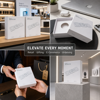 Boîte en carton rigide personnalisée OEM 1200g avec couvercle et base pour emballage de chargeur sans fil 3-en-1, appareil photo, électronique grand public, boîte cadeau