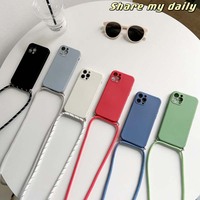 Date Main Corde Dragonne Bord Direct Antichoc TPU Housse de Téléphone Portable Pour Iphone 7 8 X Xr Xs 11 12 13 14 15 16 Pro Max