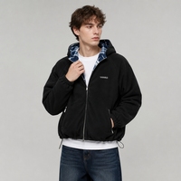 Veste personnalisée YM brodée, à double couche, réversible, à capuche, coupe-vent, en nylon, avec fermeture éclair, veste à carreaux pour homme, coupe-vent