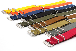 Premium Geripptes Nylon Uhrenarmband 20mm 22mm Gestreifte Farbe Strapazierfähiges Ballistisches Einteiliges Uhrenband - Product Image 4