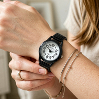 Montre à quartz à bracelet élastique avec échelle de numéros, tendance pour femmes et hommes, montre-bracelet extensible A27006