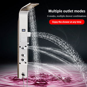Columna de Ducha Termostática Multifunción de Acero Inoxidable Pulido Dorado con Chorros de Lluvia a Presión y <span class=keywords><strong>Spa</strong></span>, Montada en la Pared - Product Image 3