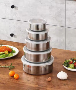 Contenedor de Almacenamiento de Alimentos Multifuncional Desmontable de Cinco Piezas, de Acero Inoxidable, 509g, Grueso, Tipo Crisper, de PP, Venta al por Mayor de Fábrica - Product Image 1