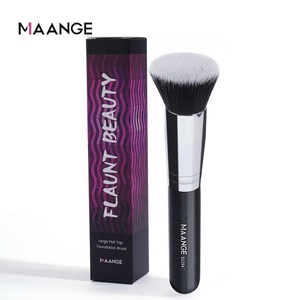 MAANGE Meilleure Vente Manche en Bois Bleu Noir Blanc Couleurs Grand <span class=keywords><strong>Pinceau</strong></span> <span class=keywords><strong>de</strong></span> <span class=keywords><strong>Fond</strong></span> <span class=keywords><strong>de</strong></span> <span class=keywords><strong>Teint</strong></span> <span class=keywords><strong>Liquide</strong></span> Simple Plat Personnalisé <span class=keywords><strong>Pinceau</strong></span> <span class=keywords><strong>de</strong></span> Maquillage d'Emballage - Product Image 2