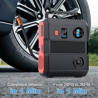 Démarreur de voiture multifonctionnel 24000 mAh avec compresseur d'air, charge rapide 12V, pour extérieur