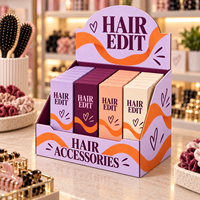 Boîtes de présentation PDQ imprimées sur mesure pour les emballages de vente au détail de pinces à cheveux et d'élastiques à cheveux