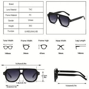 Lunettes de soleil polarisées rétro 2025 pour femmes et hommes, style pilote, protection UV400, rivets, double pont, forme carrée - Product Image 5