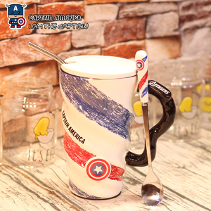 <span class=keywords><strong>Mug</strong></span> en porcelaine à grande capacité avec couvercle et poignée, style western, thème <span class=keywords><strong>Avengers</strong></span>, personnalisable avec logo, compatible micro-ondes - Product Image 6