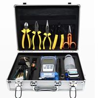 Kit de connexion froide FTTH boîte à outils coupe et coupe de fibres optiques compteur de puissance à lumière rouge pince à dénuder
