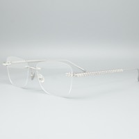Montures de prescription personnalisées unisexe pour adultes en argent sterling 925 de luxe, sans monture, avec incrustation de moissanite, fabriquées à la main, livraison rapide