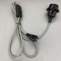 Cable de Luz Textil Trenzado Rojo Retro con Enchufe E27 y Interruptor en Línea con Enchufe Europeo, Kit de Cableado para Lámpara Colgante Decorativa para el Hogar