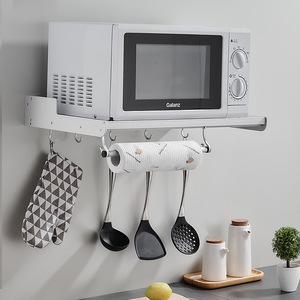 Space Aluminum <b>Microwave</b> Oven Rack <b>Wall</b> Mounted Kitchen Storage <b>Bracket</b> Rectangle Eco-Friendly - Product Image 2