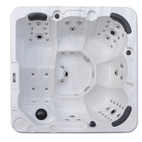 Spa de jardin moderne en acrylique autoportant de 2 mètres avec bain à remous massant et drain pour 4 à 6 personnes