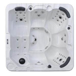 Extérieur en bois rond débordement étape couverture bain à remous <span class=keywords><strong>spa</strong></span> 4-6 personne jacuzzi souffleur jusqu'à maeeage tv bain à remous - Product Image 3