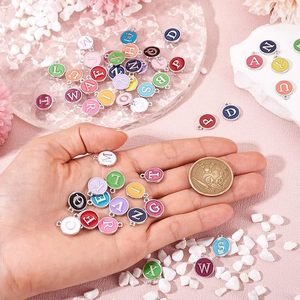 Colgantes de letras esmaltados de doble cara con iniciales A-Z para pulseras, collares y pendientes DIY, venta al por mayor - Product Image 3