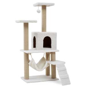 Nuevo Diseño de Lujo: Centro de Actividades para Gatos de Múltiples Niveles, Rascador Rosa, Poste de Sisal Resistente, Árbol para Gatos de Madera - Product Image 5