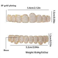 Fucheng Jewelry Hop Grillz Bijoux de décoration dentaire plaqué or et argent, sertissage clos, épaisseur 0,1 mm, Y0160, tendance unisexe pour les fêtes