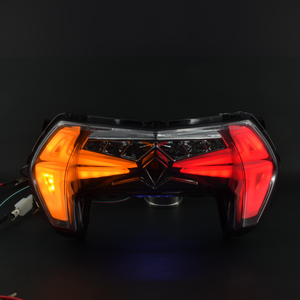 Luces traseras para motocicleta, lámpara de freno trasera con señal de giro, lente ahumada/transparente - Product Image 6