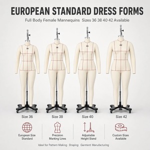 Maniquí de Costura de Cuerpo Completo Femenino, <span class=keywords><strong>Talla</strong></span> Europea 40, con Línea Roja, de Fibra de Vidrio, para Vestidos - Product Image 1