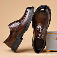 Mocassins de luxe formels pour hommes à bout rond, à enfiler, avec semelle extérieure en caoutchouc, en cuir véritable, pour le bureau, la carrière, chaussures de mariage noires
