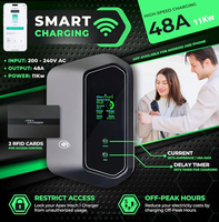 DIBOEV Nouvelle borne de recharge murale rapide pour véhicules électriques, 48 ampères, niveau 2, 200-240 V, câblage direct, NEMA 14-50 J1772, IP66, étanche