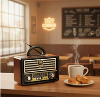 Radio portable rétro avec haut-parleur intégré, prise en charge des cartes USB/TF, lecteur MP3, radio antique, puissance de sortie 6W, haut-parleur sans fil