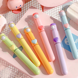 Carino Kawaii 6 pezzi Set di penna evidenziatore in colori caramella stampa firma plastica per l'apprendimento degli studenti per cartoleria - Product Image 2