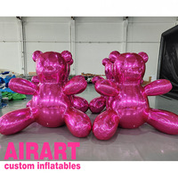 Ballon gonflable hermétique en forme d'ours, couleur personnalisée, découpé au laser, ballon miroir silencieux pour fête, décoration gonflable en forme d'ours
